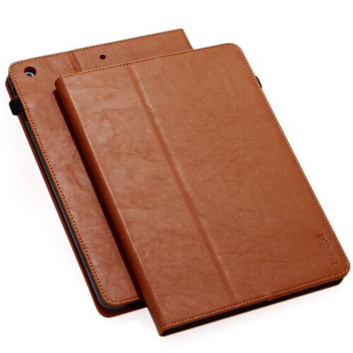 Luksusowe etui ochronne na tablet do Apple iPad Air 1 torba cover case stojak brązowy - Zdjęcie 1 z 11