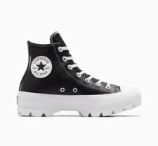New NIB Converse Chuck Taylor All Star High Top Leather Lugged Boots Black