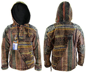 Brand New Men/'s Tie Dye Hippy Foderato in Pile Maglione Festival Inverno Hippie Giacca