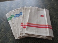 6 torchons essuie-verres métis fleur bleue neufs