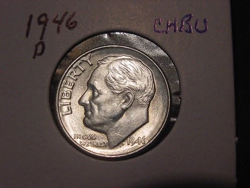 1946-D ROOSEVELT DIME CHOICE BU NICE ORIGINAL COIN FREE SHIPPING