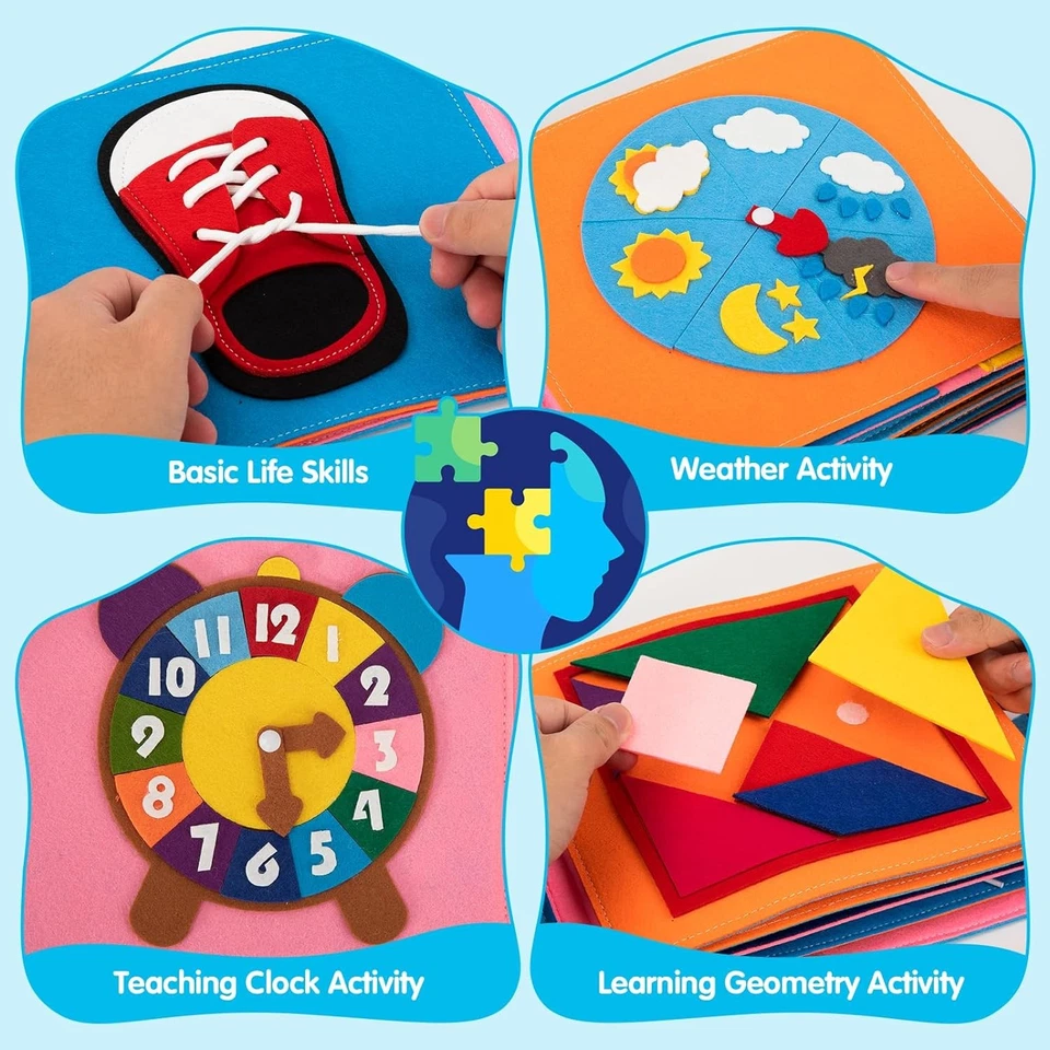 Quiet Book 3D Filz Busy Book Montessori Spielzeug mit 12 Themen Lernspielzeug - Bild 3 von 4