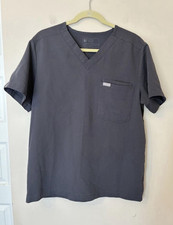 FIGS Men's Gray Scrub Set M V-Neck Top Jogger Pants short FREE SHIP