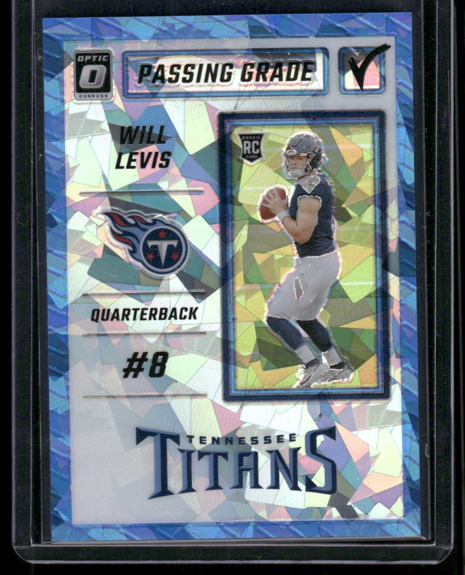 2023 Panini Optic Will Levis Passing Grade Blue Ice Rookie /15 