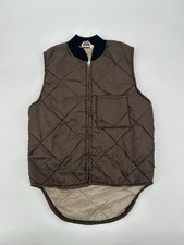 VTG Ted Williams Vest Brown Sears Roebuck 80s USA Hunting Fishing Quilted M's S