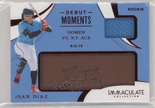 2020 Immaculate Debut Moments Relics Dark Brown Leather /49 Isan Diaz Auto u6m