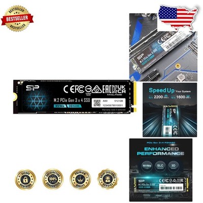 Silicon Power 512GB NVMe M.2 SSD PCIe Gen3x4 - High Performance Internal