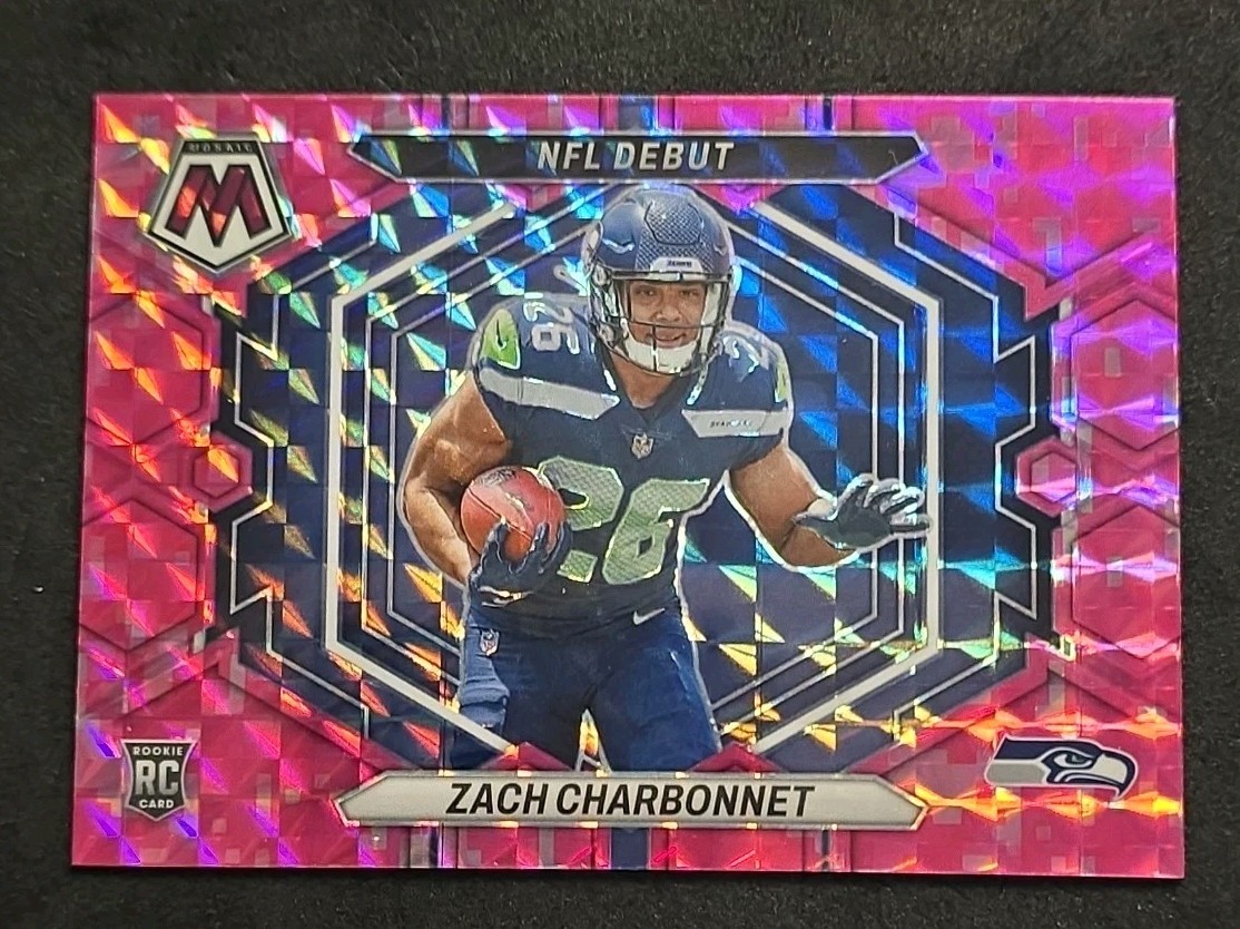 2023 Panini Mosaic - Nfl Debut Zach Charbonnet #ND-11 Camo Pink Mosaic Prizm...