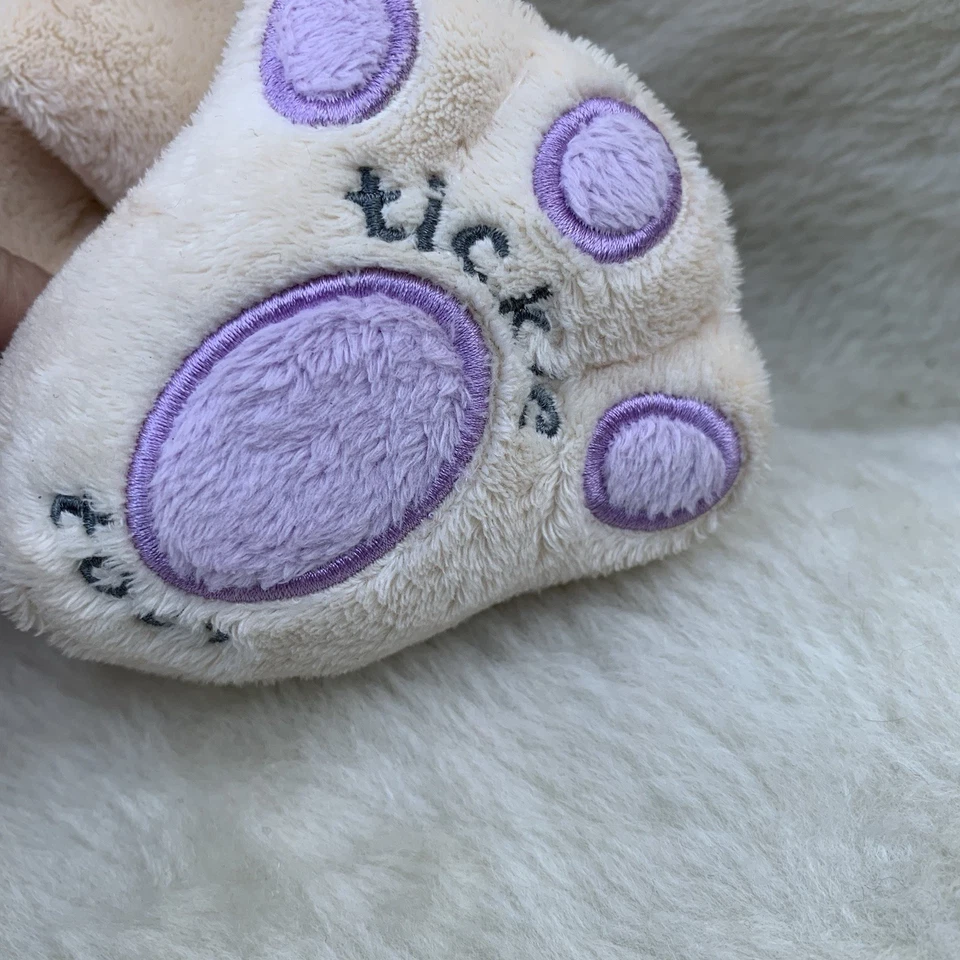 Nuby Tickle Tots Laughing Bunny Plush Tan Purple Nose Ears Stuffed Animal 16” - Image 3 of 4