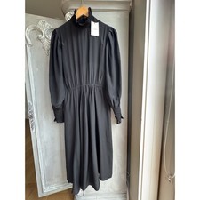 NWT Isabel Marant Etoile Yescott Black Dress Size 36 US Sz 6 Asymmetric Midi