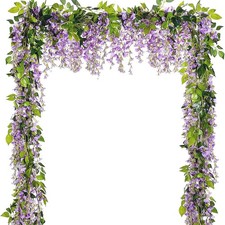 5 Pcs Purple Wisteria Garland Artificial Flower Arch Floral Garland Decor Fak...