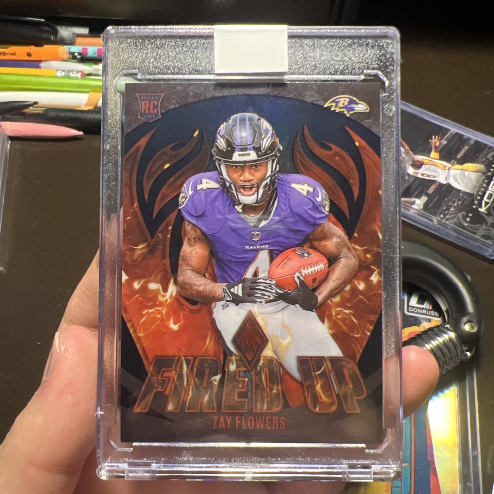 2023 Panini Phoenix Fired Up Zay Flowers #FU-16 Black /10 (RC) (BOOKEND)