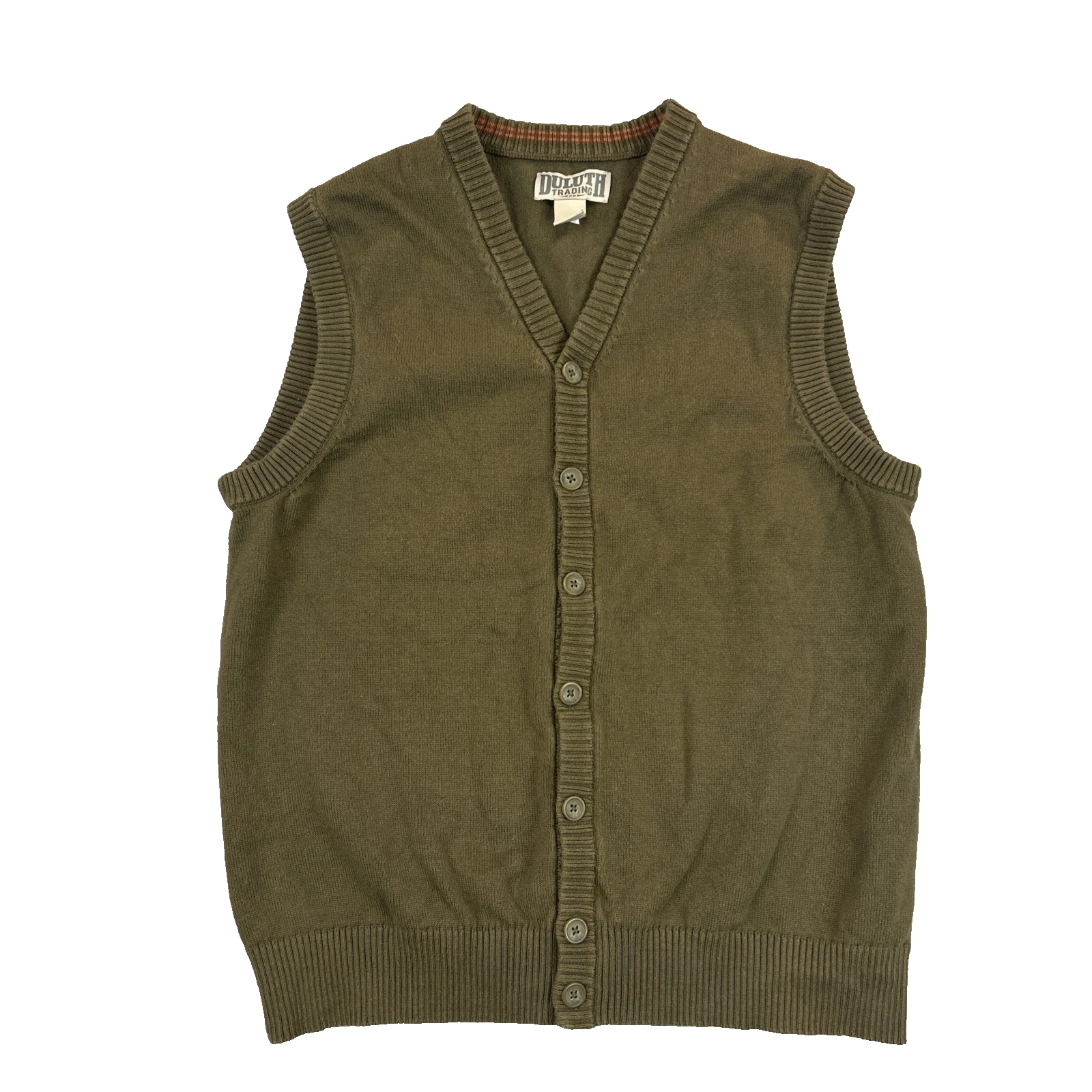 Duluth Trading Button-Up Sweater Vest Olive Green Men’s Medium Outdoor Outdoors