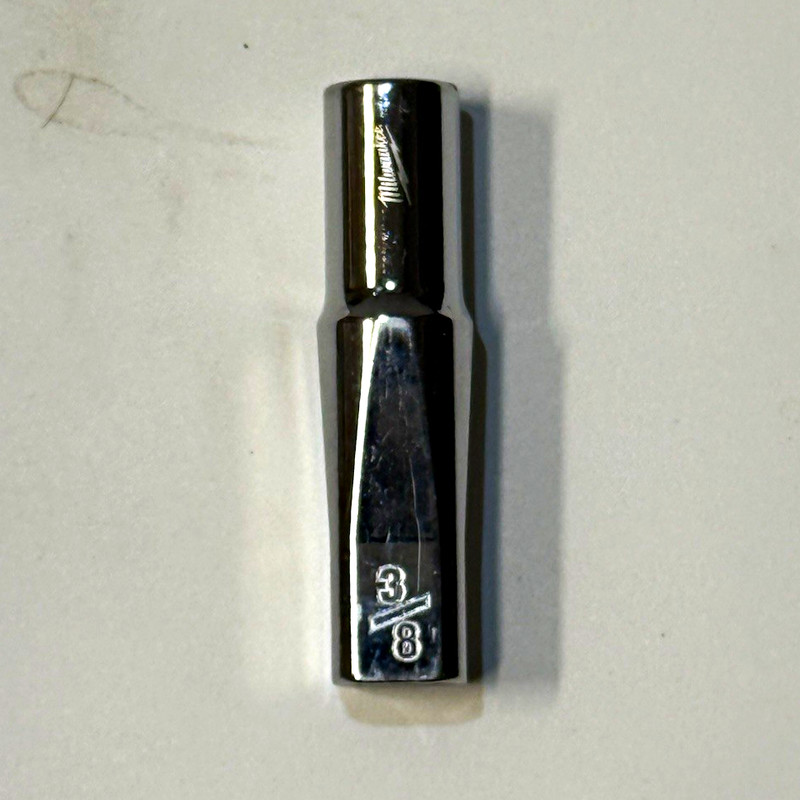 3/8 in SAE Deep Socket, Chrome Finish Steel, Non-Ratcheting, Silver