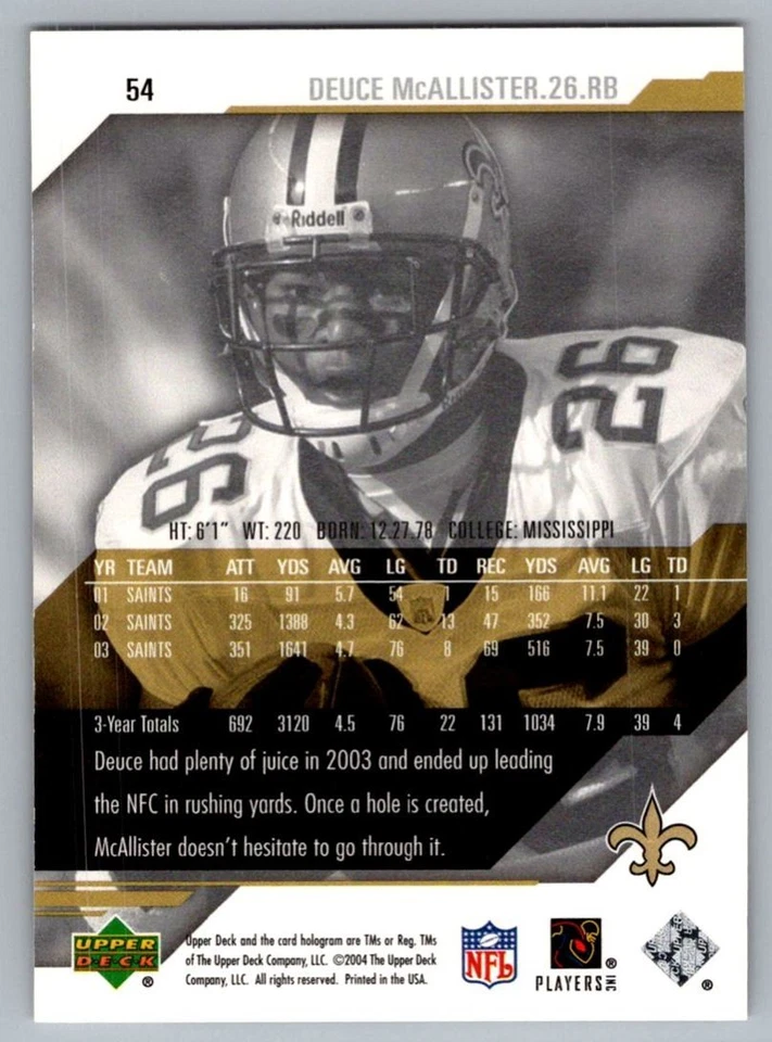 2004 Upper Deck Diamond Collection All-Star Lineup Derrick Brooks Tampa Bay - Image 2 of 2