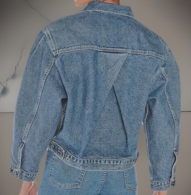 Made Crafted LEVIS FUTURE SUNRAY Denim Jeans JACKE Gr. M UK 10 Damen TYP 1
