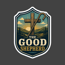 Christian Sticker Vinyl Decal The Good Shepherd Cross Jesus Bible Faith