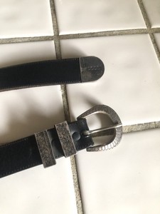 VTG Native American Navajo Handmade Sterling Silver Belt Buckle Set Signed M 35”