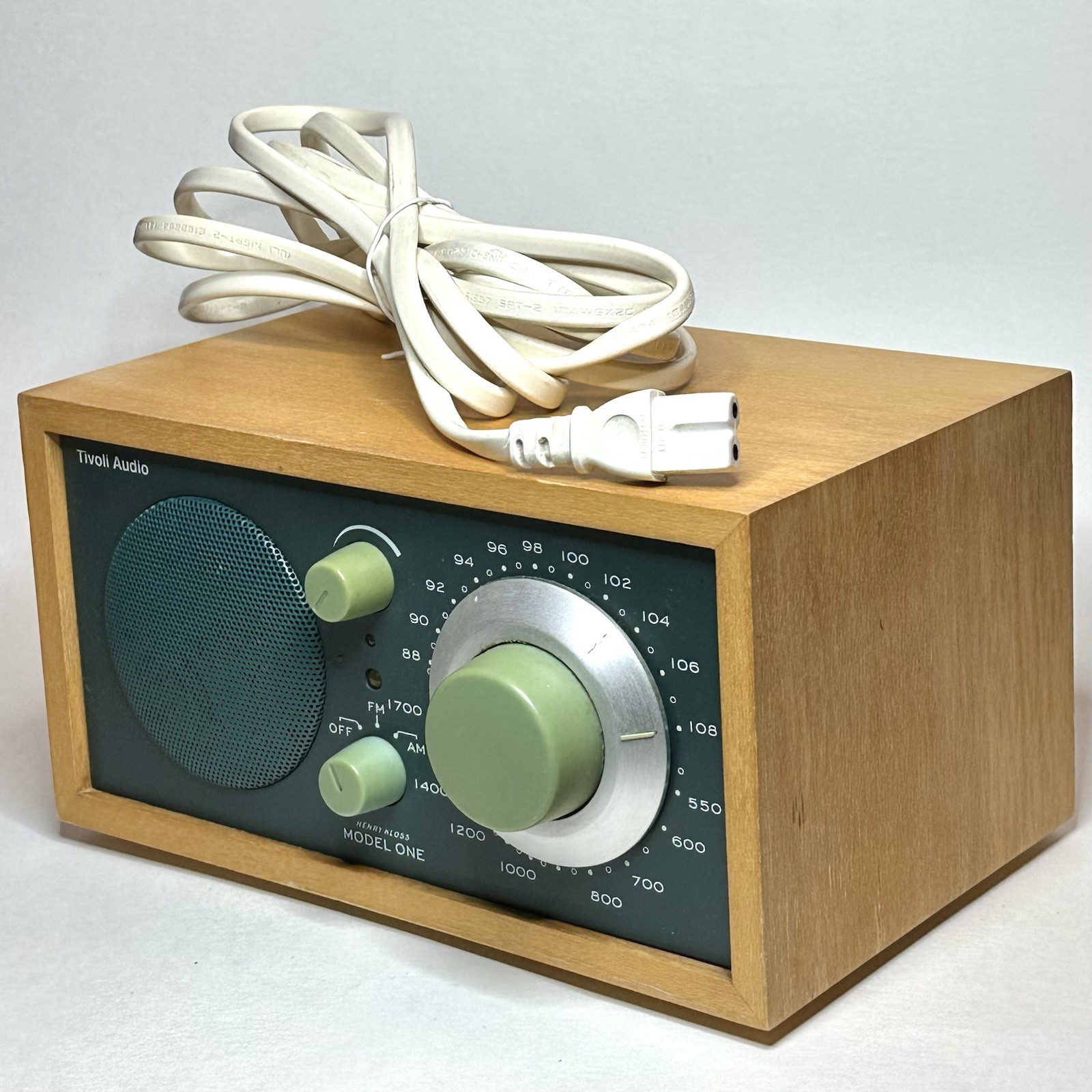 TIVOLI Audio Model One AM/FM Radio Henry Kloss GREEN Face Dials W/ Maple Finish