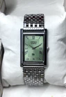 Vintage Refurbished Seiko Slim Tank Green Quartz Japan Men's Wrist Watch