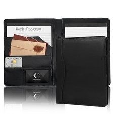 Carpeta Portafolio de Cuero 5 X 8, Mini Carpeta de Cuero Suave A5 Carpeta de Negocios Le