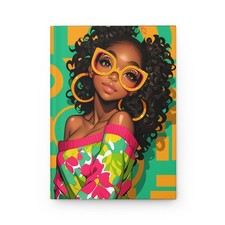 Courageous Afrocentric Hardcover Journal, Writing Notebook, Black, I Breathe in