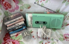 Sharp QT-5 GR AM/FM Radio Cassette Recorder with Power Adapter 1986   Green  