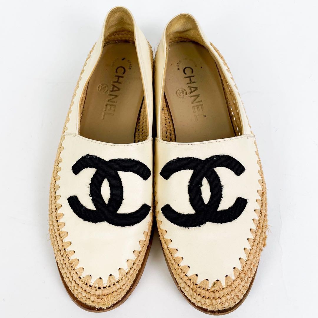 Chanel Slip On Shoes Bicolor Leather With Coco Mark Size 36 US About6 For Women thumbnail 2