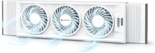 Triple Window Fan with Adjustable Thermostat, 3-Speed High-Velocity Cooling,Whit