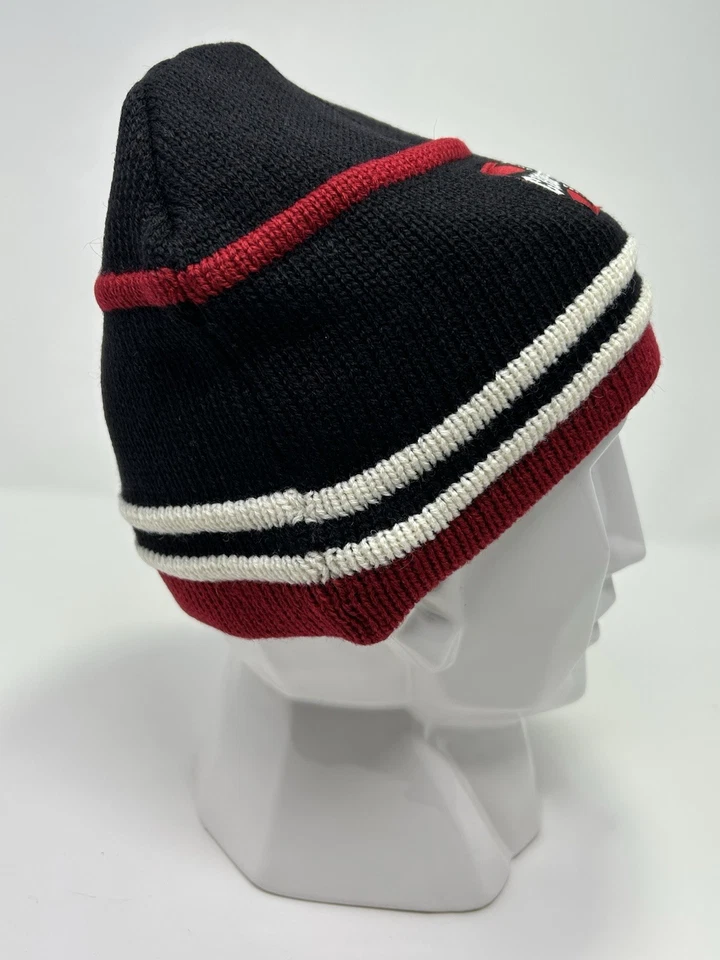 Vintage West Coast Choppers Y2K Beanie Hat Skull Crown Iron Cross Black Red WCC - Image 4 of 4