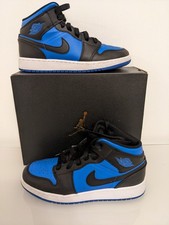 Air Jordan 1 Mid GS - Black/Royal Blue UK 4 - Ottime condizioni, con scatola