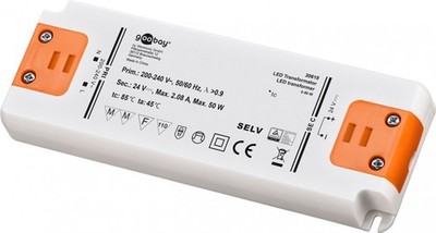 LED-Trafo 24 V (DC), 50W, für LEDs bis 50W Gesamtlast und Gleichspannung von 24V