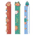 3PCS Weihnachts-Cartoon-Lineale für Kinder, Messwerkzeug, Holz, gerades Lineal,