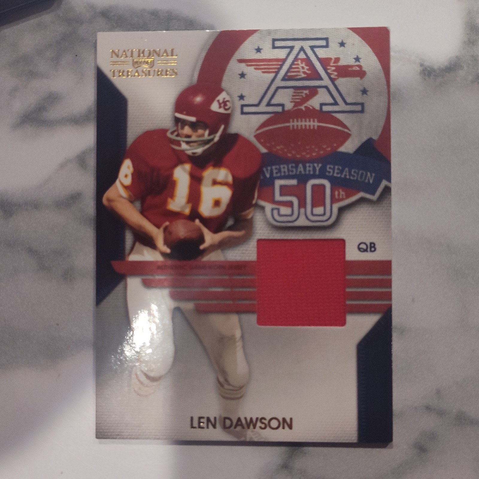 2009 LEN DAWSON DONRUSS GAME USED PATCH /99 CHIEFS HOF