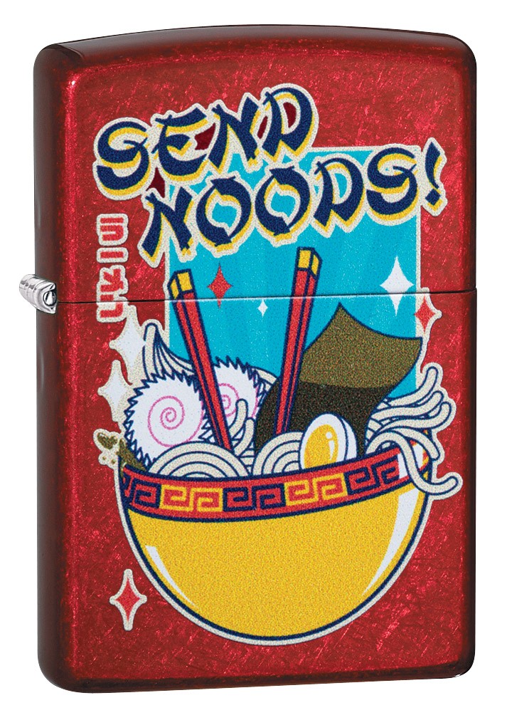 Zippo Noodle Design Translucent Candy Apple Red Windproof Pocket Lighter, 210...