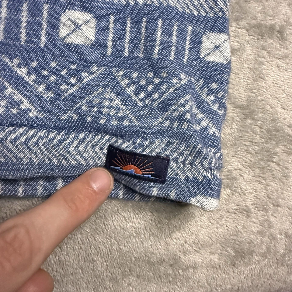 NWOT Faherty T Shirt Men Medium Aztec Blue Indigo Dyed Cotton Pocket Knit Tee - Image 4 of 4