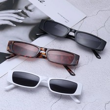 Rectangle Sunglasses Small Frame UV400 Narrow Vintage Women Travel Glasses