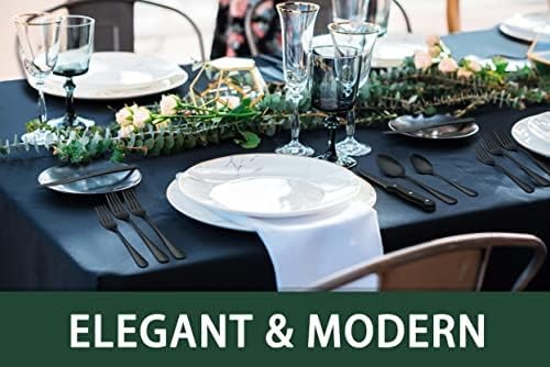 EWFEN 24pc Silverware Set with Steak Knives Stainless Steel Black Set