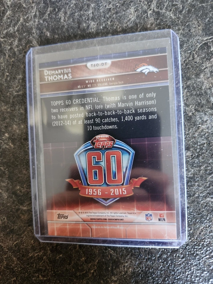 2015 Topps 60 Credential Retro Demaryius Thomas Card# T60-DT - Image 2 of 2