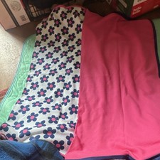 Floral Pink Crib Blanket for Girls Easy Care White Navy Green Nursery