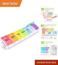 Arthritis-Friendly Travel Pill Box - 7 Day Organizer with Spring Open Design