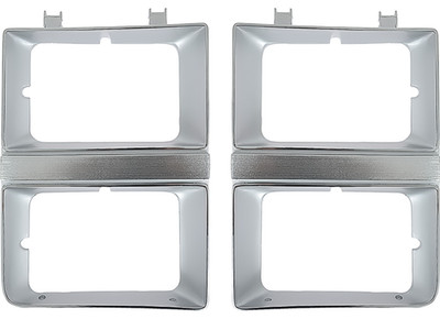 81-82 Chevy/GMC C10 Truck LH & RH Argent Dual Headlight Bezels (Pair)