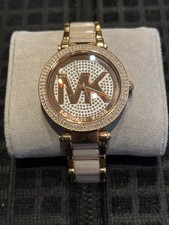 Michael Kors Women Parker Crystal Pave Stainless Steel Watch Mk6176 new battery