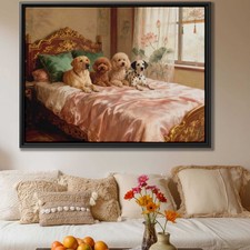 Dog Artwork Labrador Framed Canvas Print Oil Painting Living Room Decor
