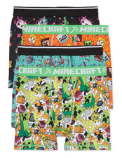 Minecraft Boys Boxer Brief Underwear, 4-Pack, Size Small ONLY
