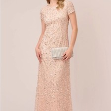 Adrianna Papell Light Pink Sequin Maxi Dress