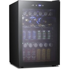 4.5 Cu.ft Beverage Refrigerator and Cooler 145 Can Mini Fridge Glass Door