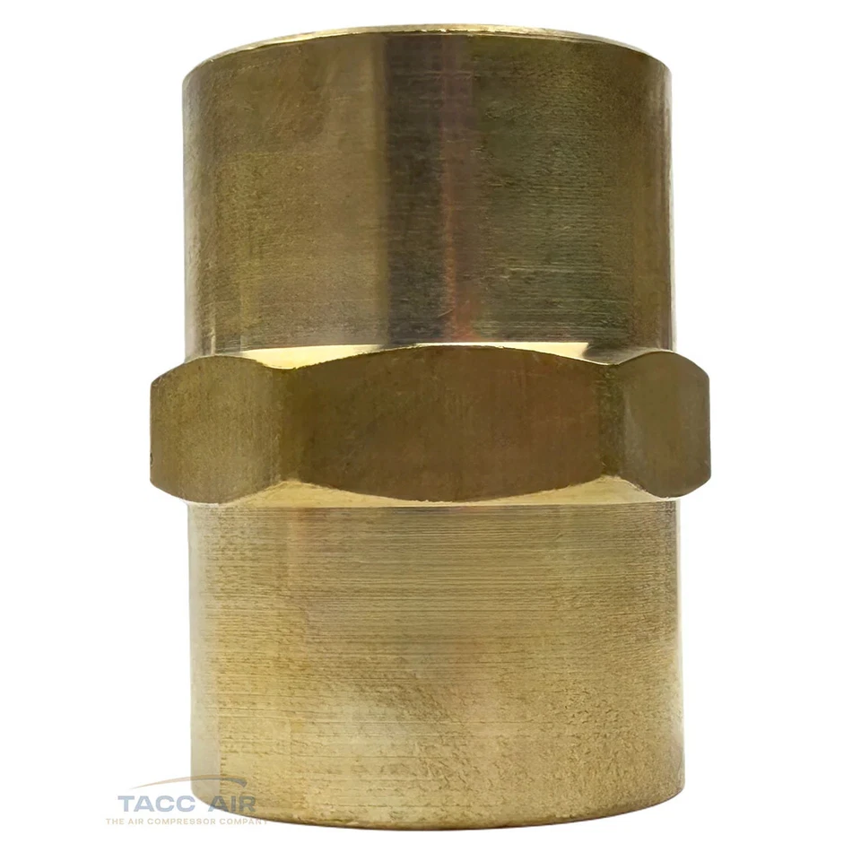 2 Pack 1/2" x 1/2" Female NPT Hex Coupling Pipe Fitting Brass Union Coupler - Image 3 of 4