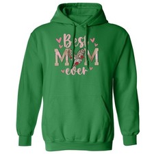 Best Mom Ever - Wood  Heart Design Mothers Day Unisex Hooded Sweatshirt