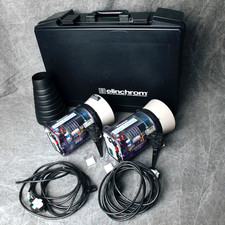 Elinchrom Style 600RX Studio Flash Heads, Case, Leads, Reflectors Covers Nr Mint